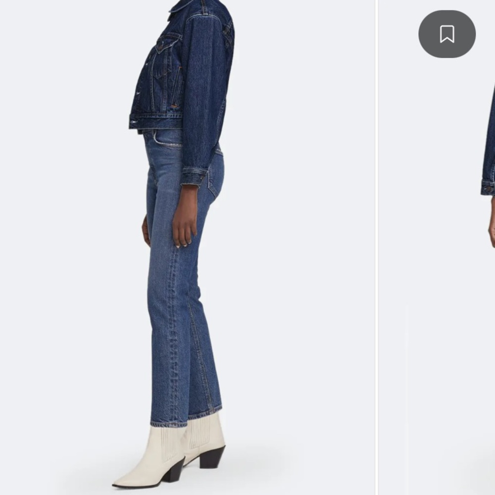 Agolde Wilder Mid Rise Ankle Cut Straight Fit Jean - Picture 4 of 4